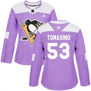 Philip Tomasino Pittsburgh Penguins Adidas Women's Authentic Fights Cancer Practice Jersey (Purple)